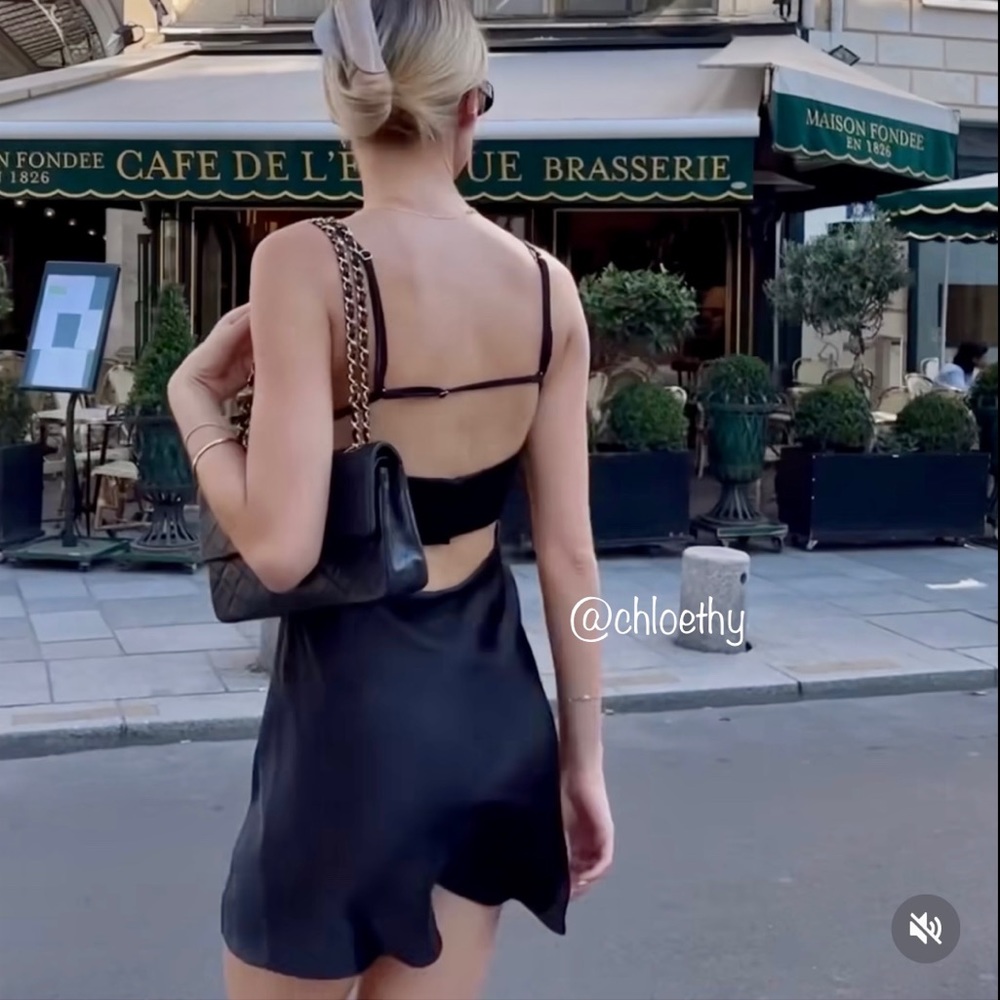 Zara SATIN EFFECT CUT OUT DRESS